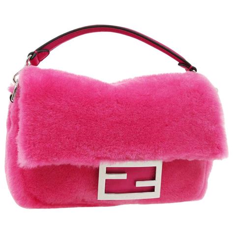 fendi pink fur bag|pink fendi baguette.